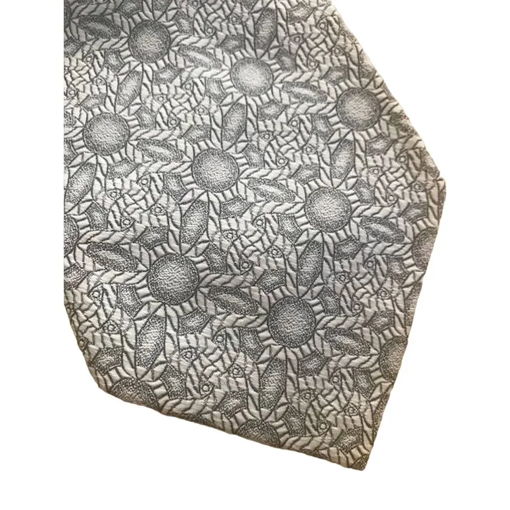 Vintage Wide White and Black Tie, Geometric Print Tie, Monsieur Cravatieur Tie